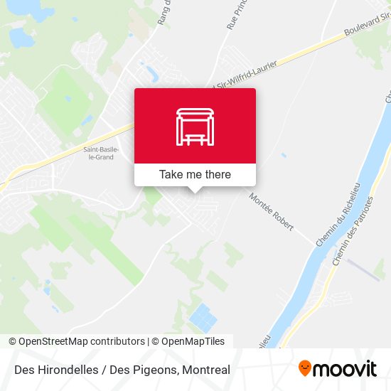 Des Hirondelles / Des Pigeons map