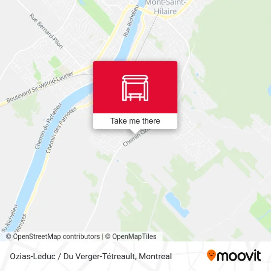 Ozias-Leduc / Du Verger-Tétreault map