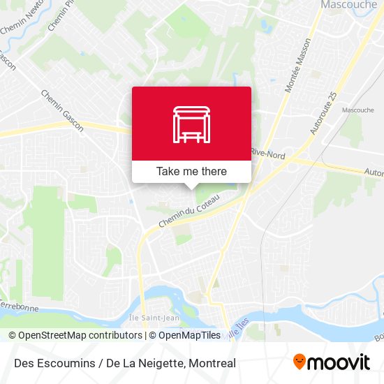 Des Escoumins / De La Neigette map