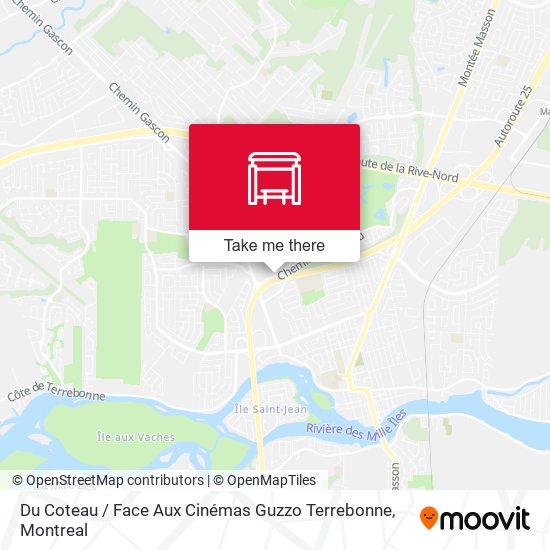 Du Coteau / Face Aux Cinémas Guzzo Terrebonne map