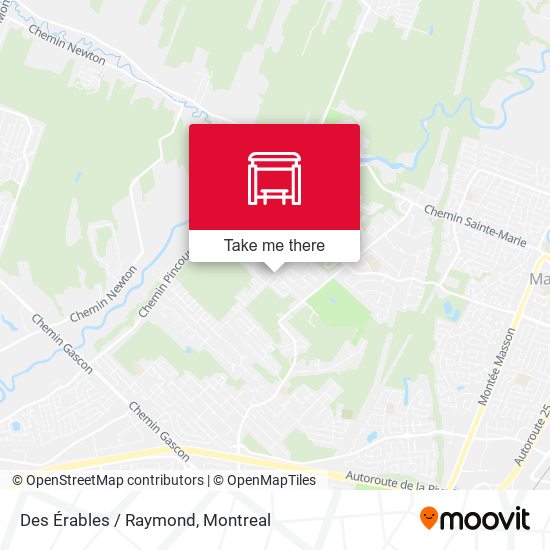 Des Érables / Raymond map