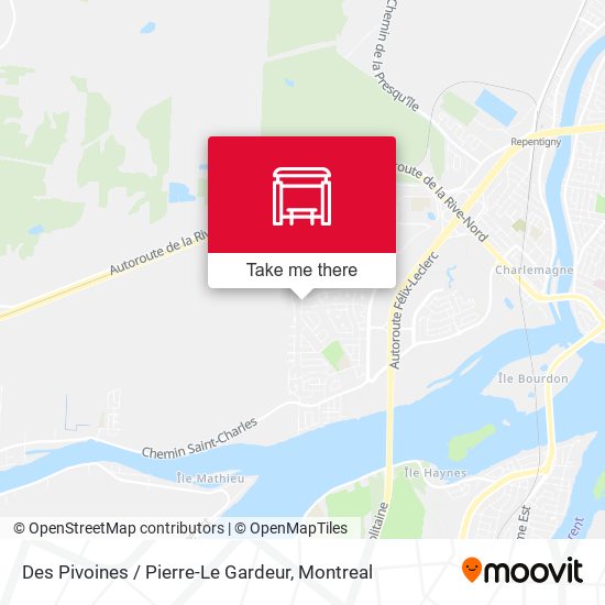 Des Pivoines / Pierre-Le Gardeur map