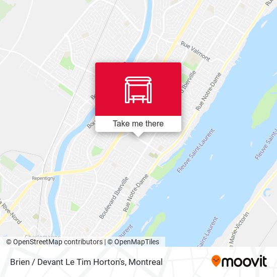 Brien / Devant Le Tim Horton's map