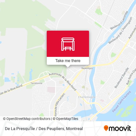 De La Presqu'Île / Des Peupliers map
