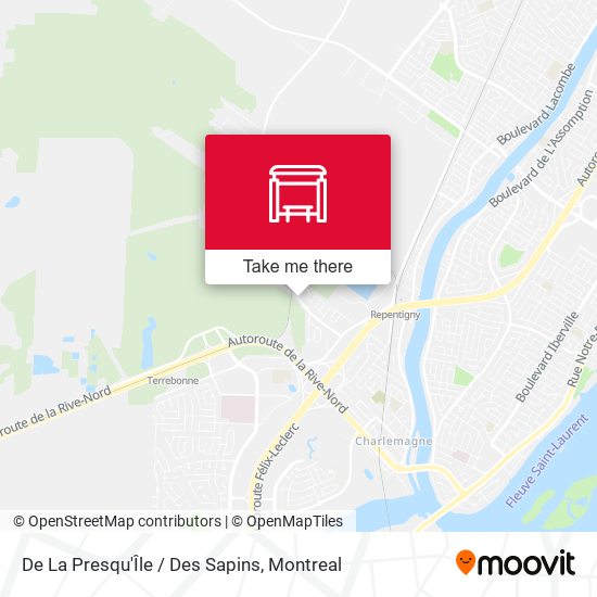 De La Presqu'Île / Des Sapins map
