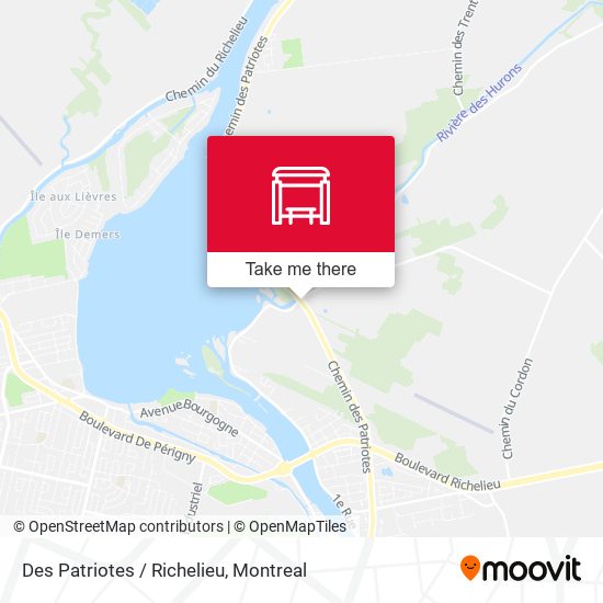 Des Patriotes / Richelieu map