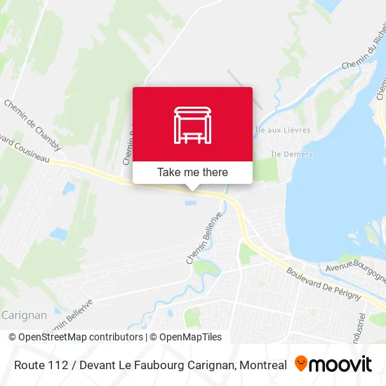Route 112 / Devant Le Faubourg Carignan map