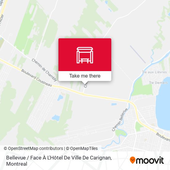 Bellevue / Face À L'Hôtel De Ville De Carignan map