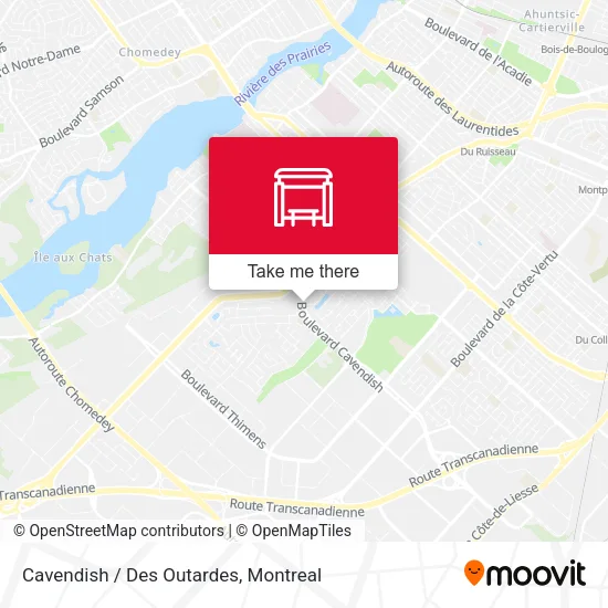 Cavendish / Des Outardes map