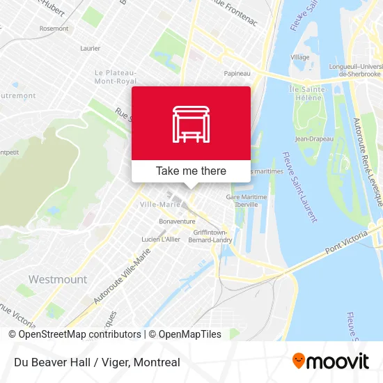 Du Beaver Hall / Viger map