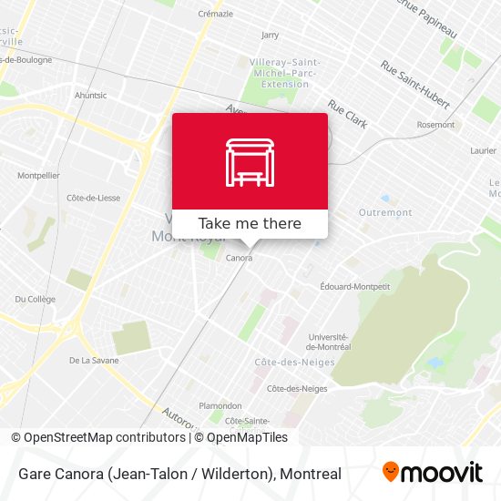 Gare Canora (Jean-Talon / Wilderton) map