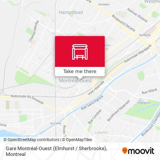 Gare Montréal-Ouest (Elmhurst / Sherbrooke) map