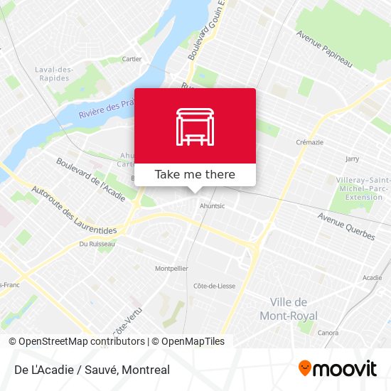 De L'Acadie / Sauvé map