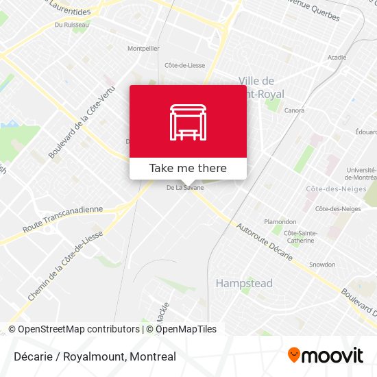 Décarie / Royalmount map