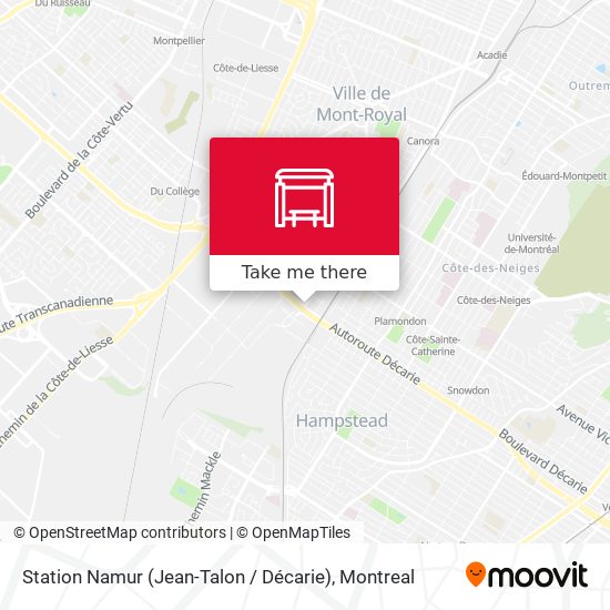 Station Namur (Jean-Talon / Décarie) map
