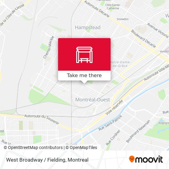 West Broadway / Fielding map