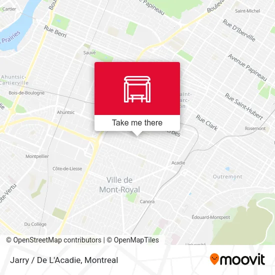 Jarry / De L'Acadie map