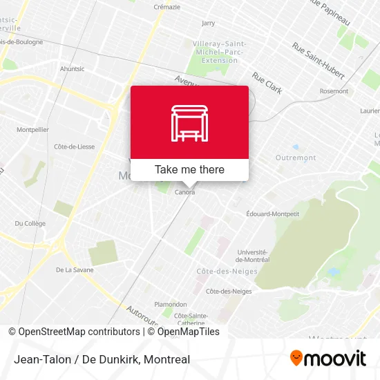 Jean-Talon / De Dunkirk map