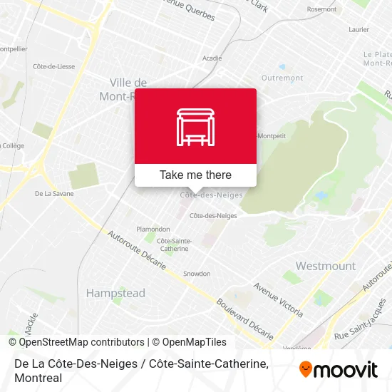 De La Côte-Des-Neiges / Côte-Sainte-Catherine map