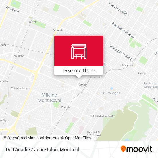 De L'Acadie / Jean-Talon map