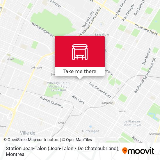 Station Jean-Talon (Jean-Talon / De Chateaubriand) map