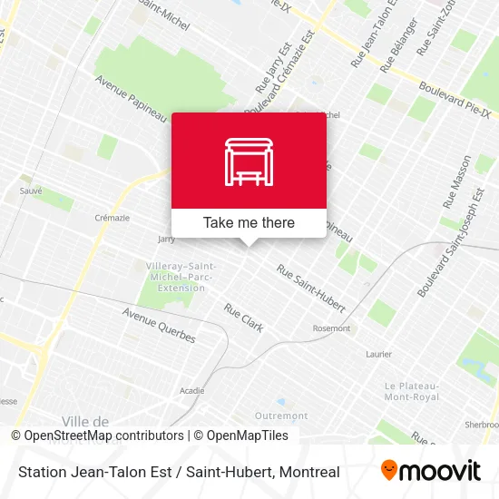 Station Jean-Talon Est / Saint-Hubert map