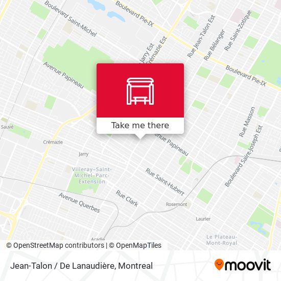 Jean-Talon / De Lanaudière map