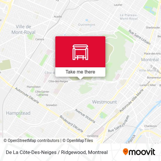 De La Côte-Des-Neiges / Ridgewood map