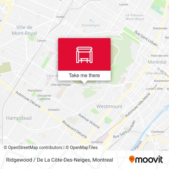 Ridgewood / De La Côte-Des-Neiges map