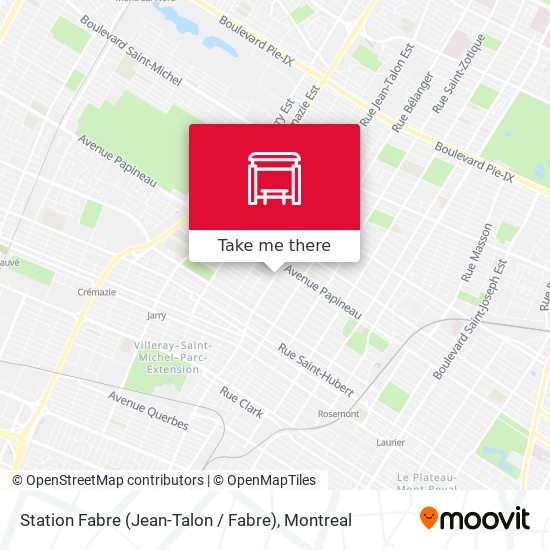 Station Fabre (Jean-Talon / Fabre) map