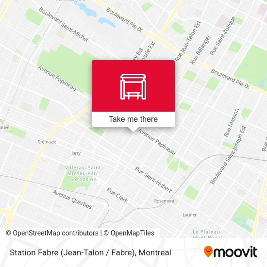 Station Fabre (Jean-Talon / Fabre) map
