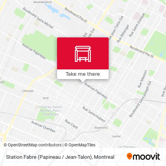 Station Fabre (Papineau / Jean-Talon) map