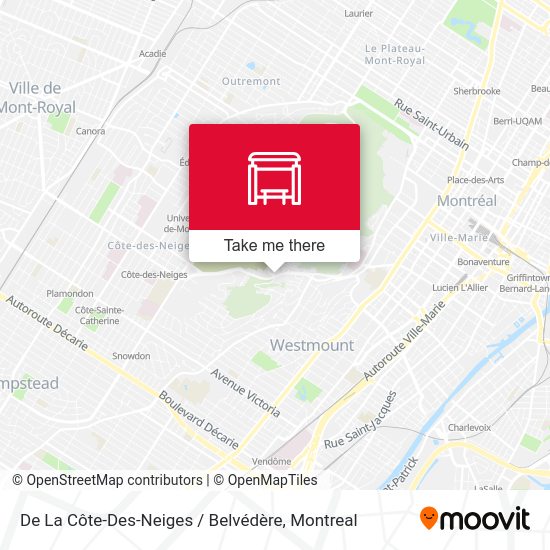 De La Côte-Des-Neiges / Belvédère map