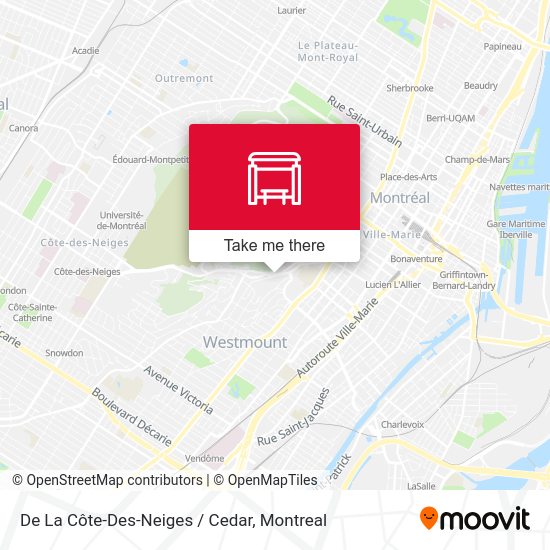 De La Côte-Des-Neiges / Cedar map