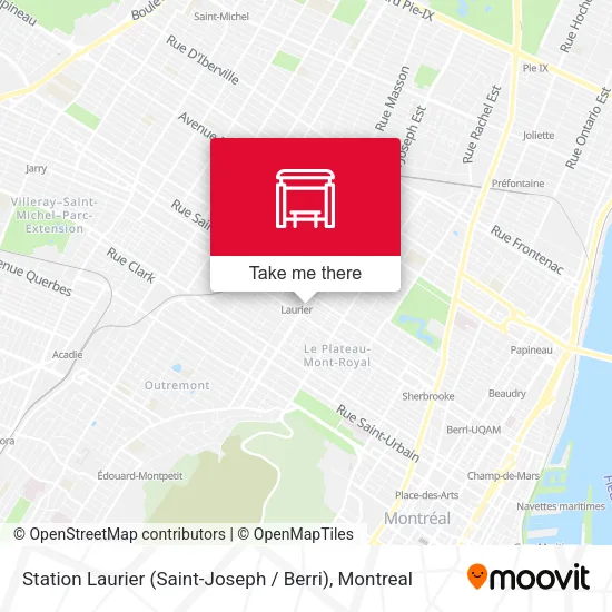 Station Laurier (Saint-Joseph / Berri) map