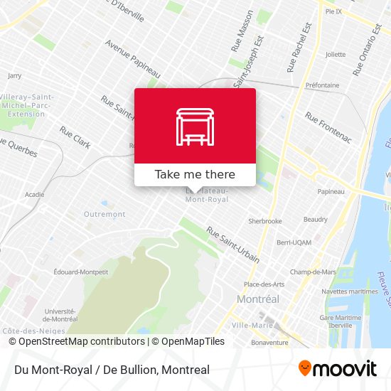 Du Mont-Royal / De Bullion map