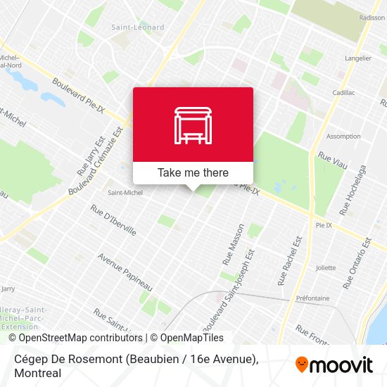 Cégep De Rosemont (Beaubien / 16e Avenue) map