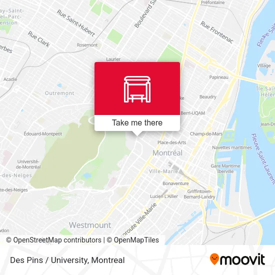 Des Pins / University map