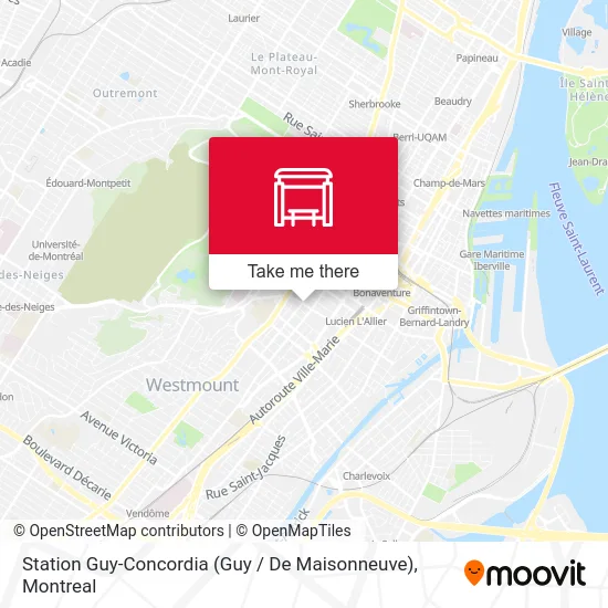 Station Guy-Concordia (Guy / De Maisonneuve) map