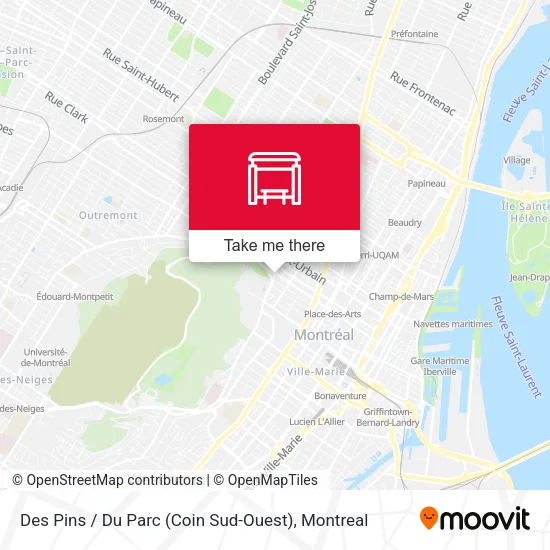 Des Pins / Du Parc (Coin Sud-Ouest) map