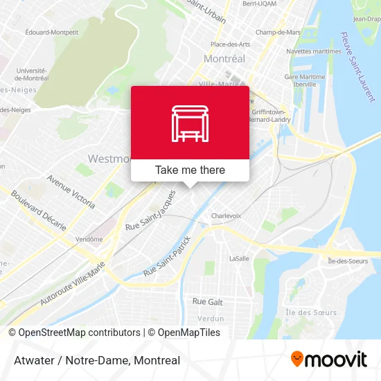 Atwater / Notre-Dame map