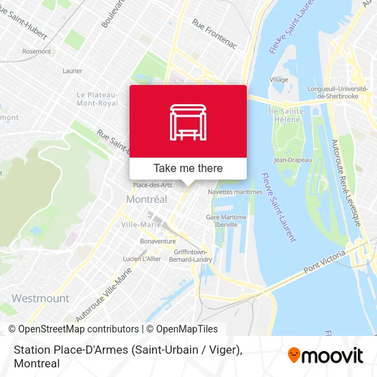 Station Place-D'Armes (Saint-Urbain / Viger) map