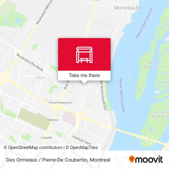 Des Ormeaux / Pierre-De Coubertin map