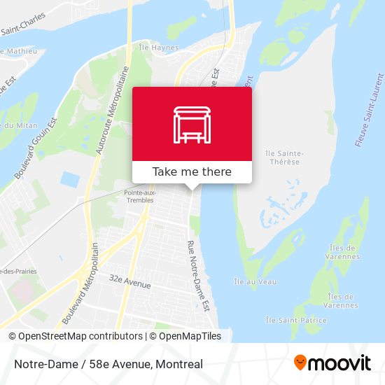 Notre-Dame / 58e Avenue map
