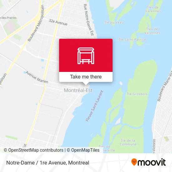 Notre-Dame / 1re Avenue map