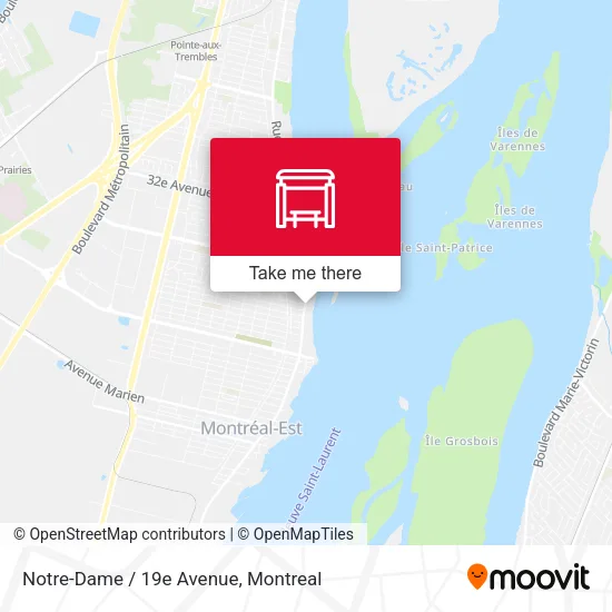 Notre-Dame / 19e Avenue map