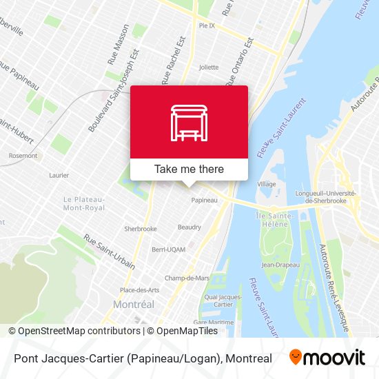 Pont Jacques-Cartier (Papineau / Logan) map