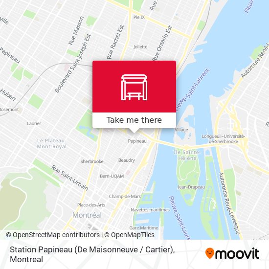 Station Papineau (De Maisonneuve / Cartier) map