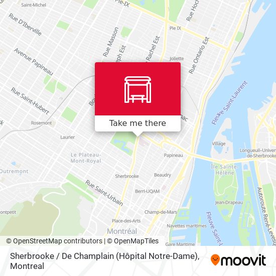 Sherbrooke / De Champlain (Hôpital Notre-Dame) map