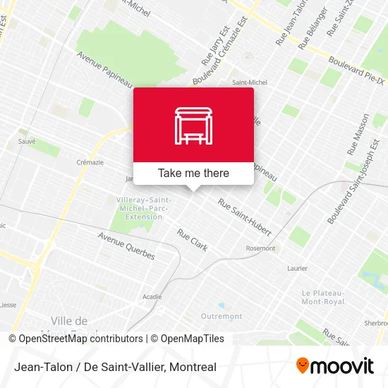 Jean-Talon / De Saint-Vallier map